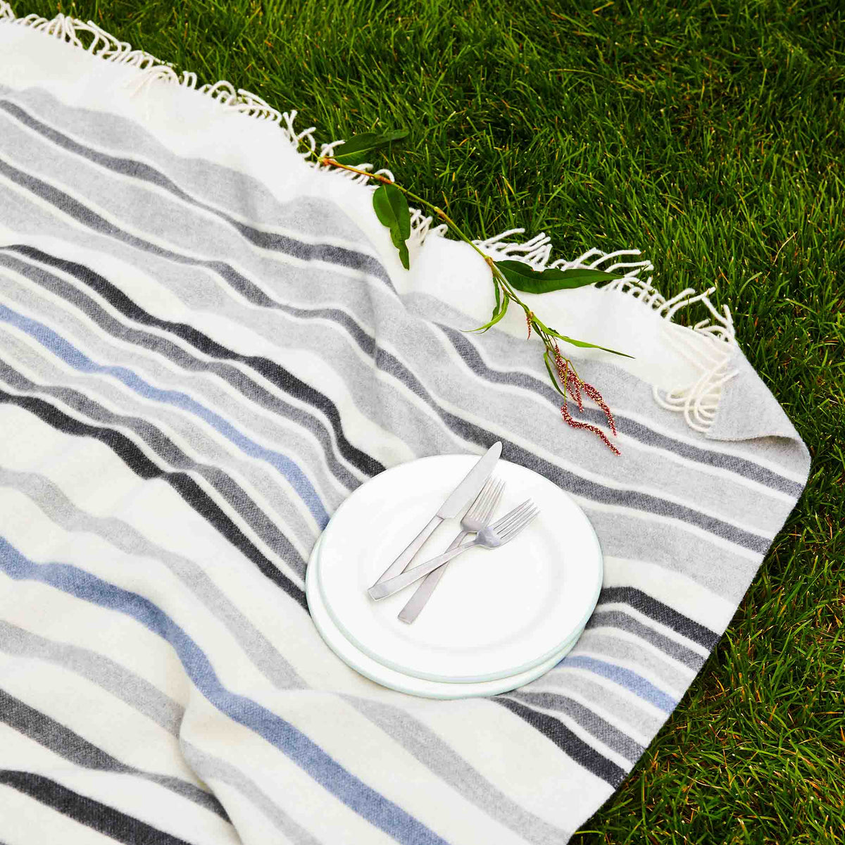 Brooklinen Striped Lambswool Throw Blanket
