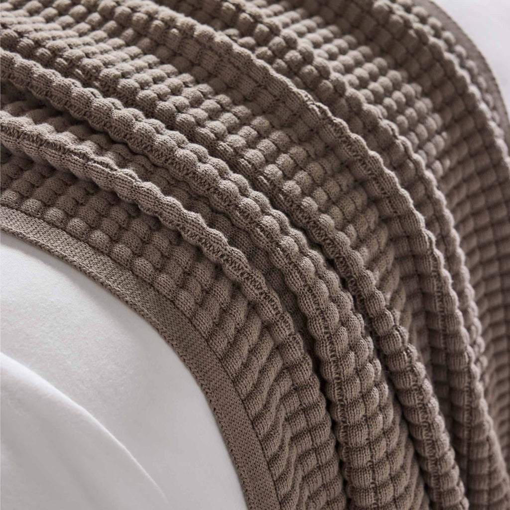 Brooklinen Grid Knit Cotton Throw Blanket