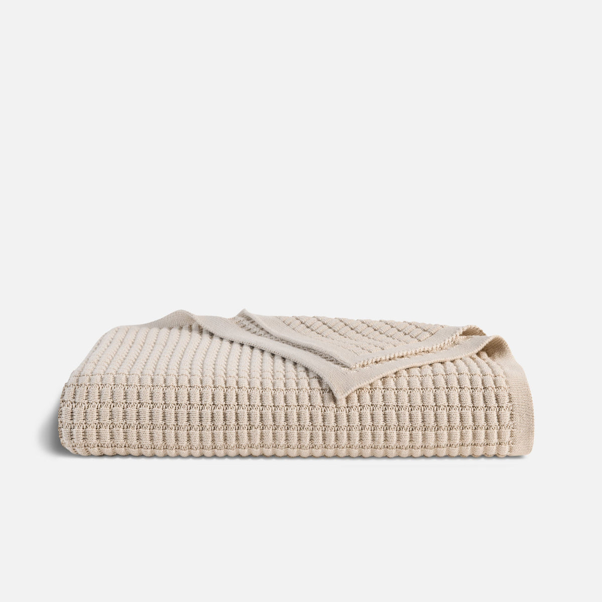 Brooklinen Grid Knit Cotton Throw Blanket