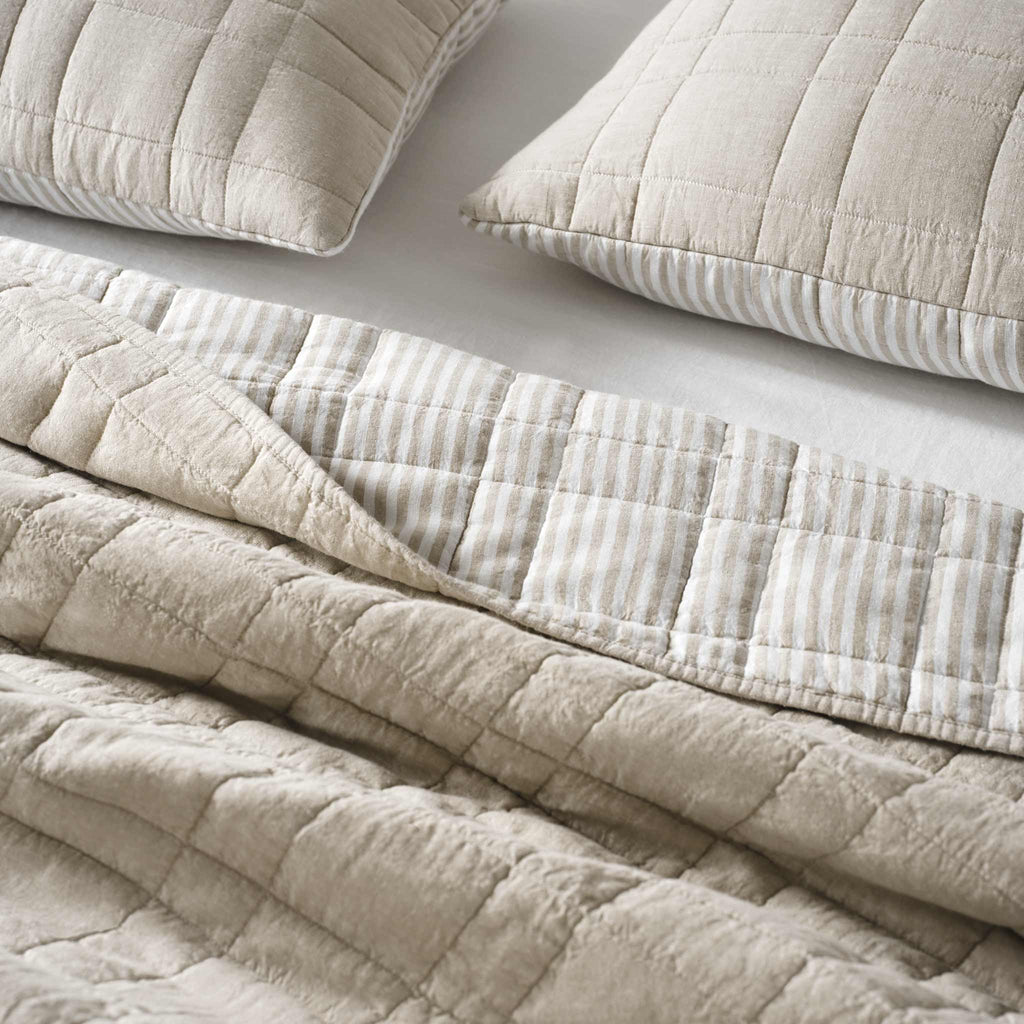 Brooklinen Washed European Linen Quilted Sham Set