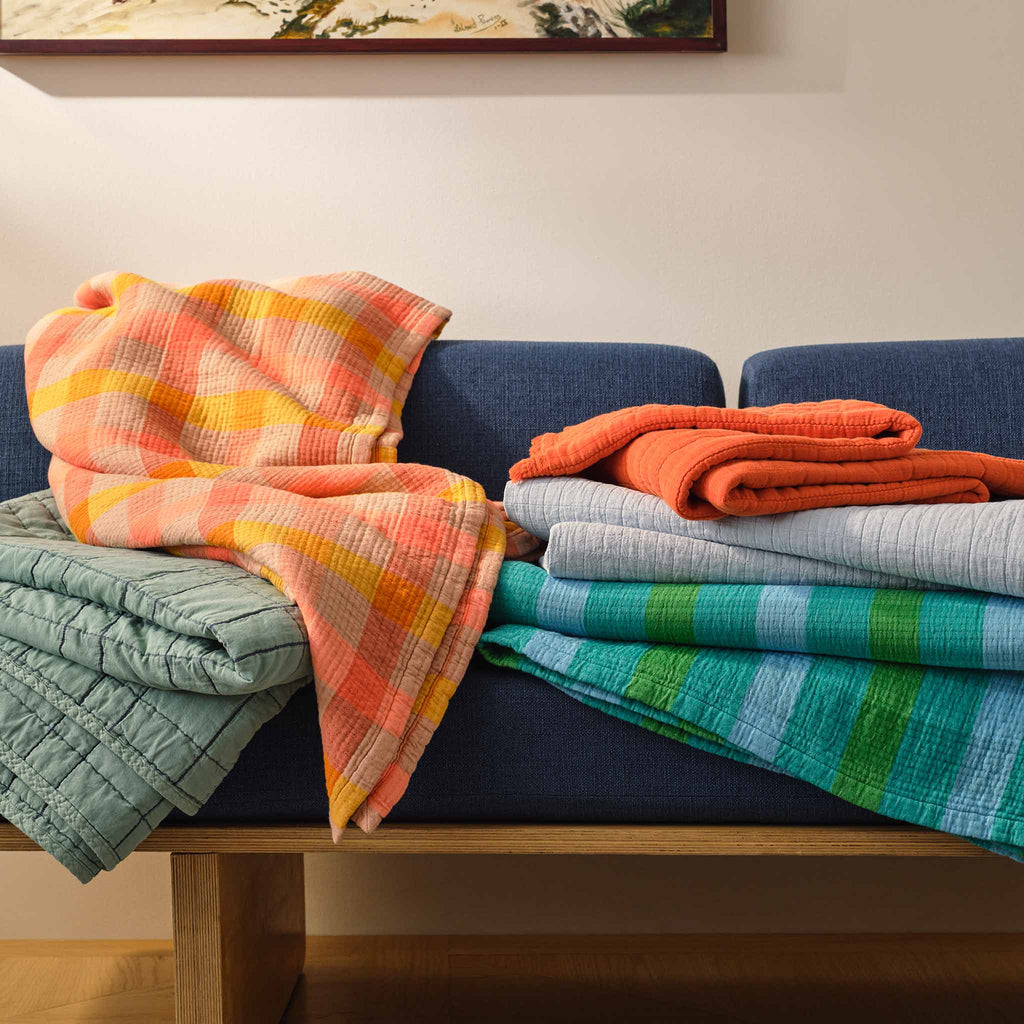 Brooklinen Sunwashed Check Bed Blanket