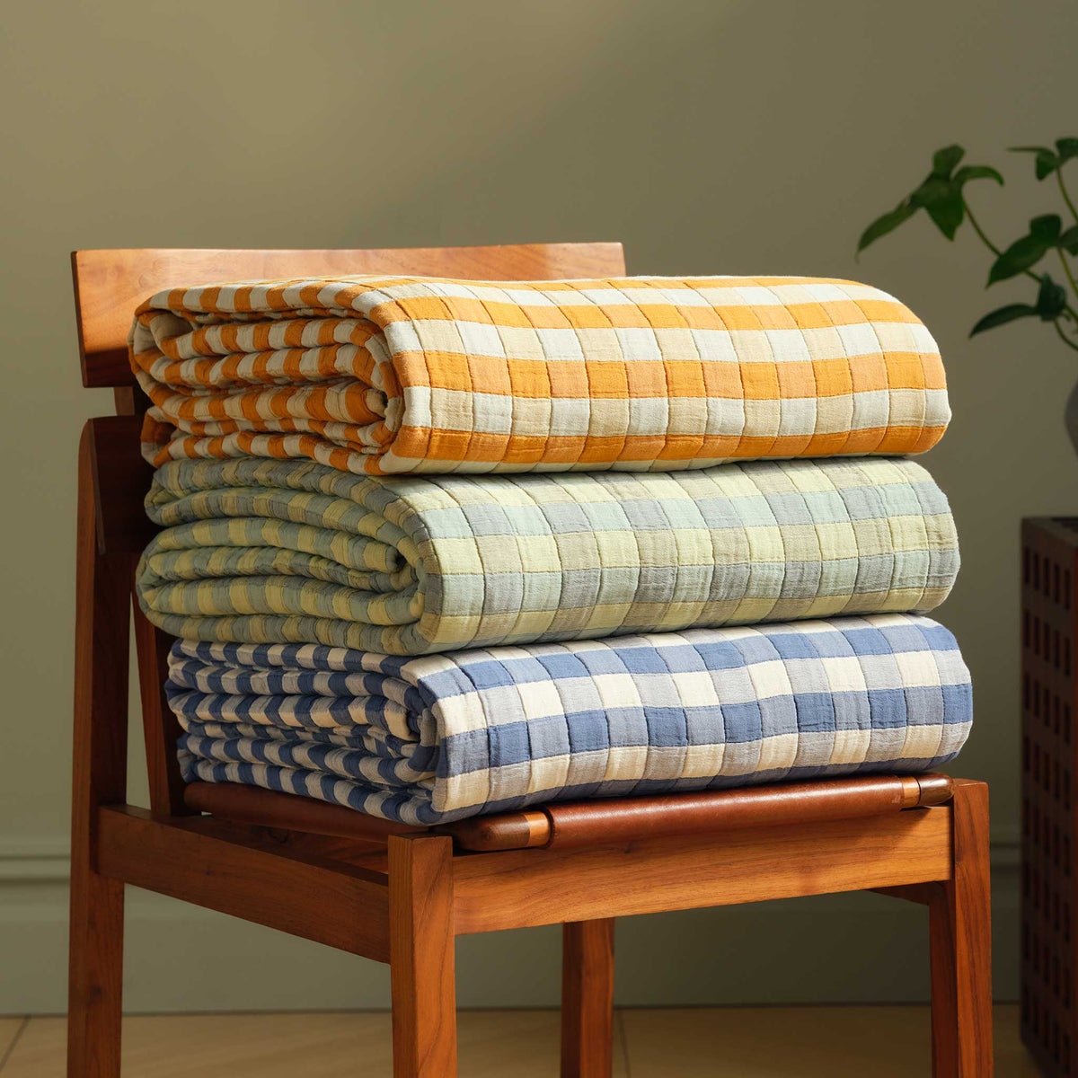 Brooklinen Breezeweave Cotton Gingham Bed Blanket