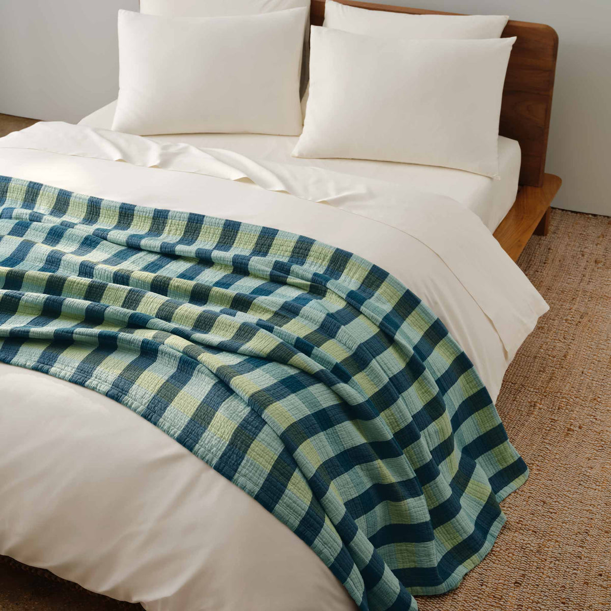 Brooklinen Sunwashed Check Bed Blanket